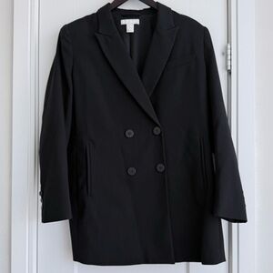 H&M DOUBLE BREASTED BLAZER IN BLACK